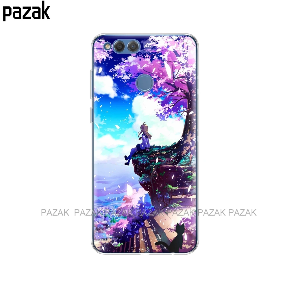 34516 Силиконовый чехол для телефона для huawei honor 7X, чехол s, мягкий ТПУ прозрачный чехол на заднюю панель телефона, полная защита 360 - Цвет: 34516