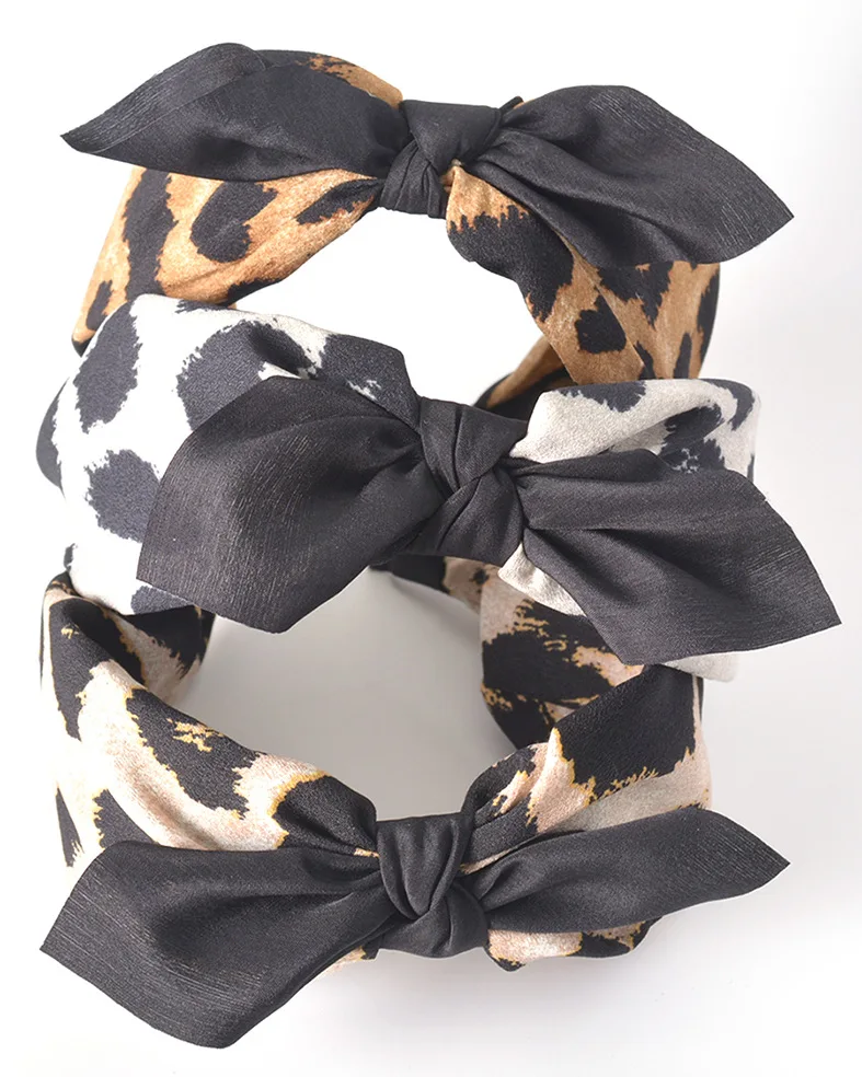 2019 New Leopard Hairband Big Size Bowknot Hair Band Headband For Girl Ladies Classic Headwear Accessories |