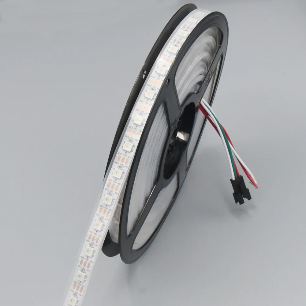 Светодиодный индикатор IP20 IP67 DC5V 12v 1m 4m 5m WS2812B Smart RGB светодиодный чёрно-белые