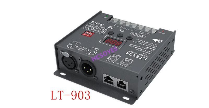 LTECH LT 903/LT 903 DIP/LT 904/LT 904 905 DMX/DMX512 декодер драйвера 8A * 3CH 576 W XLR 3/RJ45 Порты и разъёмы led RGB