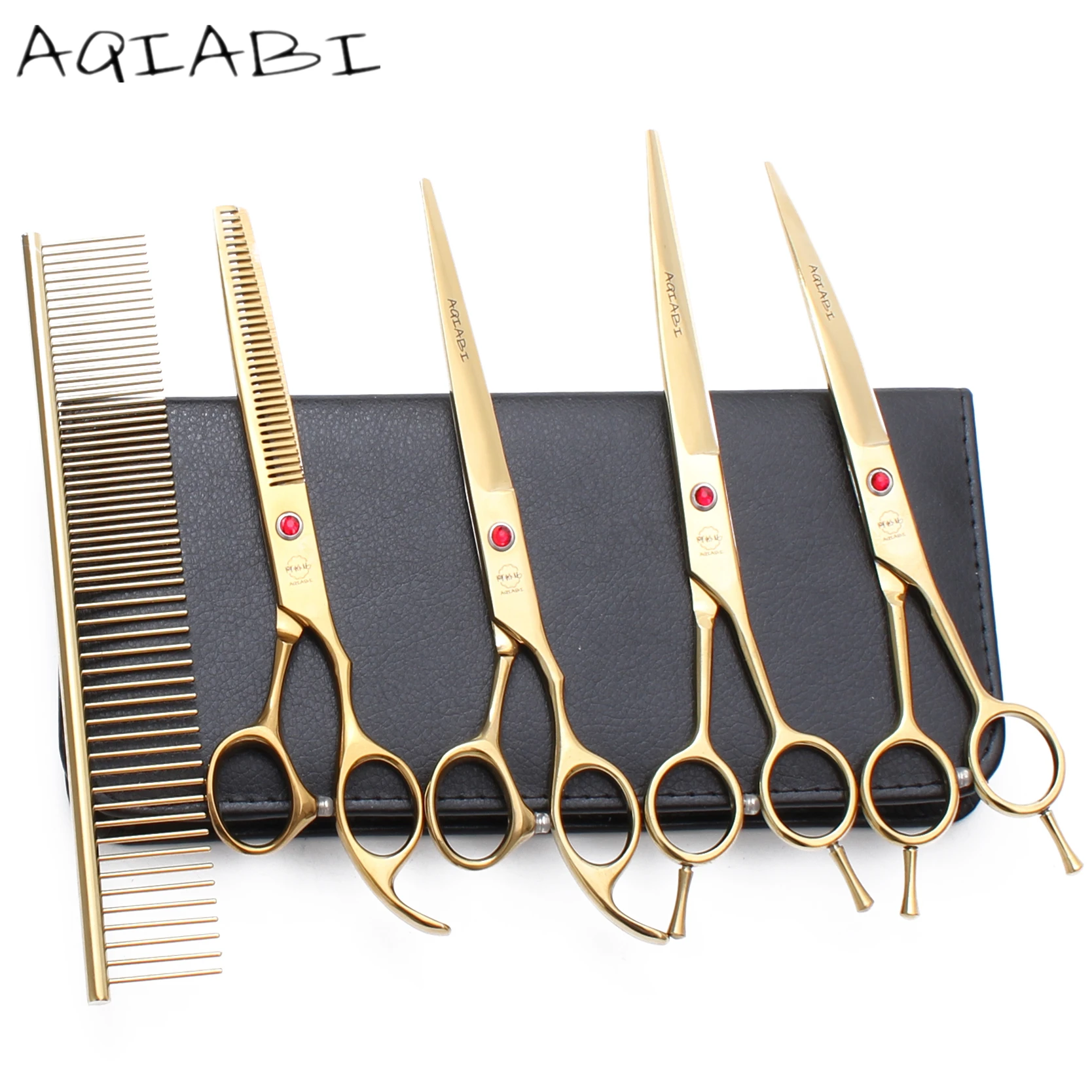 A3002 7'' Japan Steel AQIABI Professional Grooming Scissors Pet Shop &amp Home Dogs Cats Animals Hair Shears Haircut Suit | Красота и
