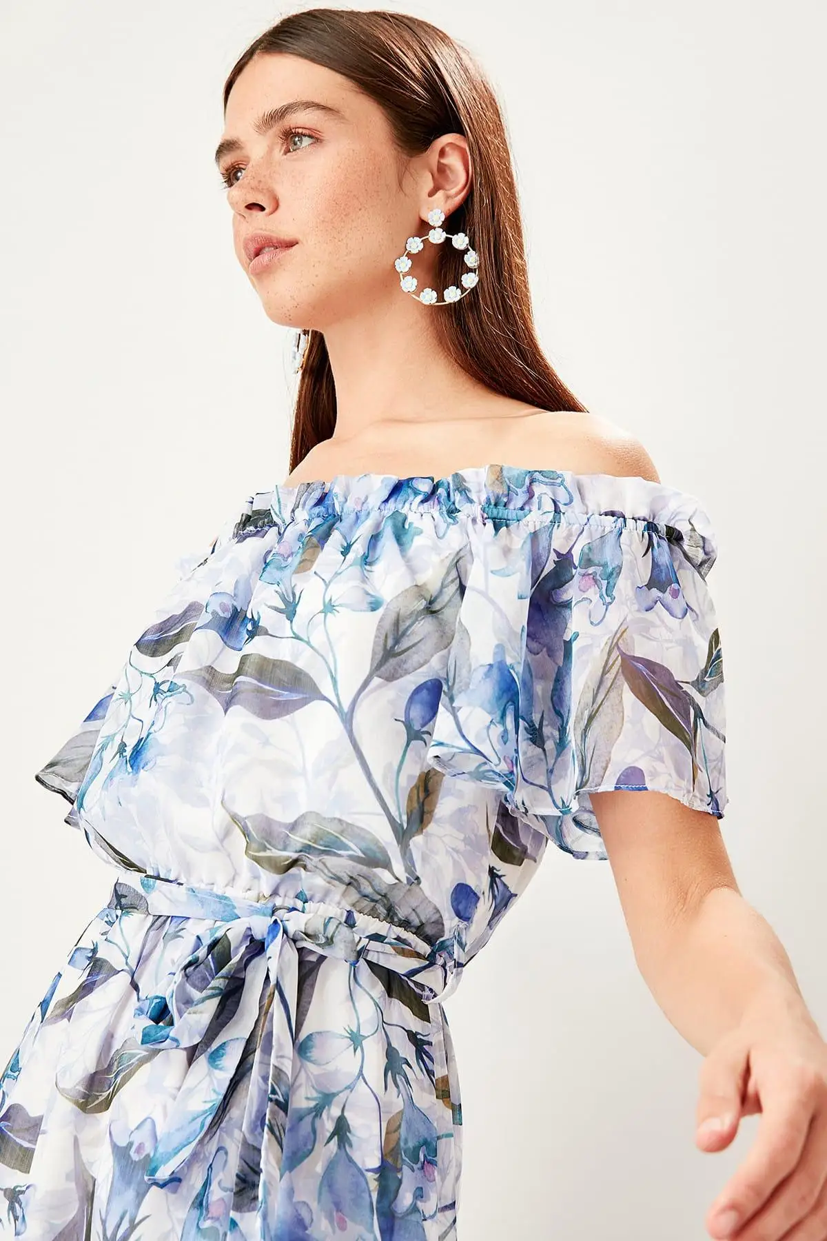 Платье с разноцветным узором Trendyol TWOSS19XM0272|Женские платья| |