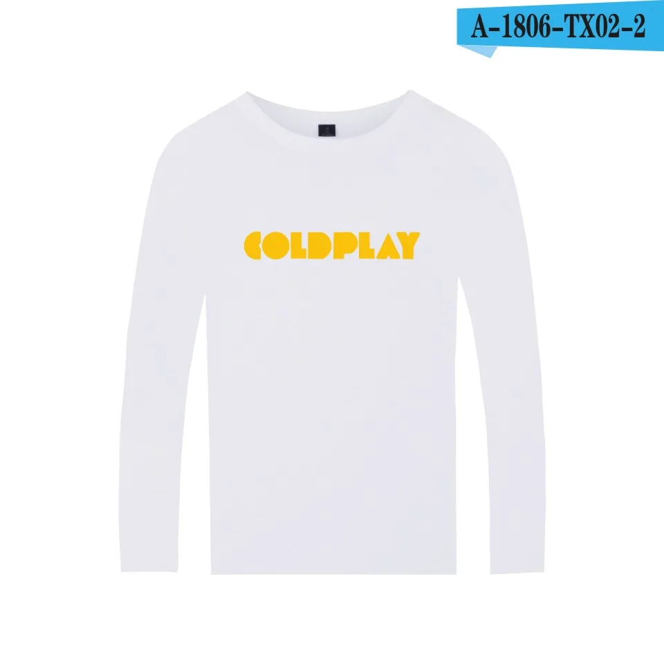 Топ-группа coldplay Britpop альтернатива рок хлопковая футболка с длинным рукавом мужская женская одежда в стиле хип-хоп - Цвет: White