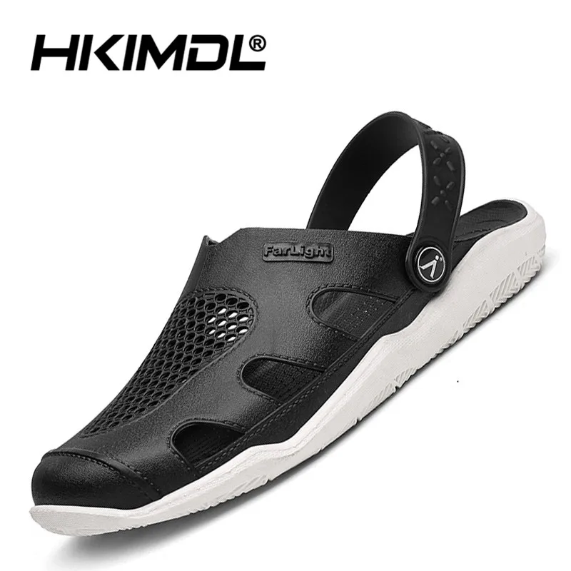 HKIMDL/ модные мужские сандалии; Летние уличные сандалии; дышащие повседневные уличные Нескользящие пляжные шлепанцы