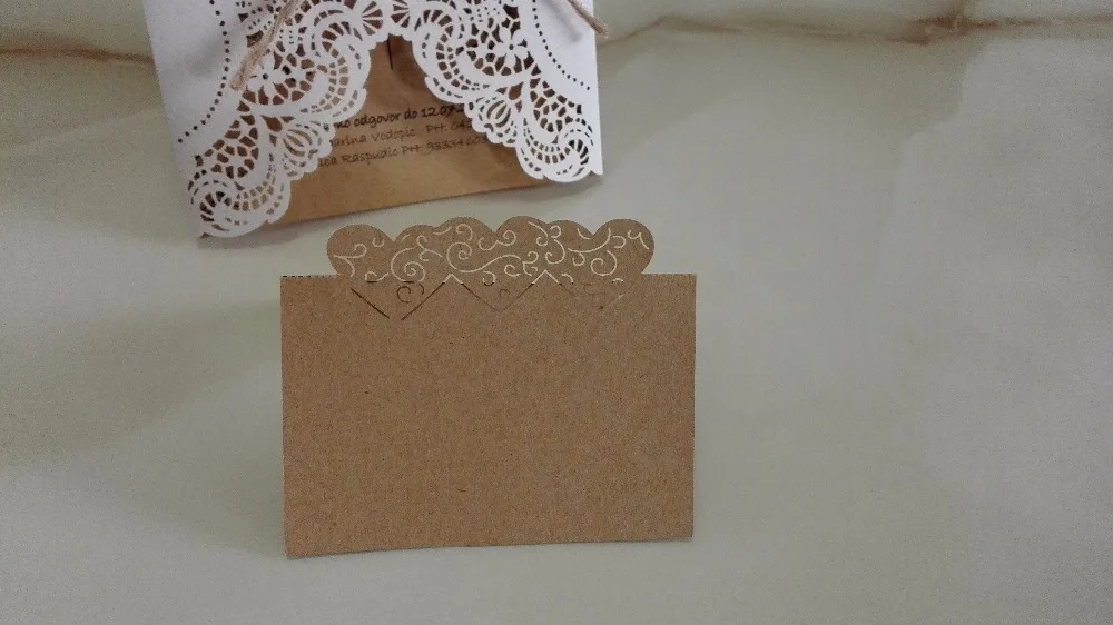 Винтажные любовные сердца лазерная резка карты крафт картон свадьба помолвка