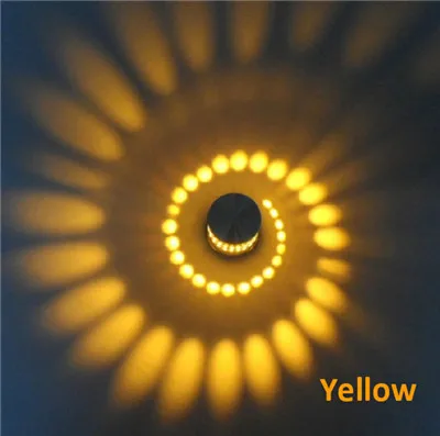 Yellow Light Светодиодный спиральный потолочный светильник 3 Вт, спиральная лампа, креативный современный потолочный светильник, для помещений, гостиной, KTV, декоративный эффект, бра, лампа - Цвет корпуса: Yellow Light