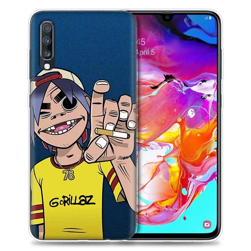 Gorillaz чехол для samsung Galaxy A50 A70 A80 A60 A40 A30 A20 A10 M30 M20 M10 A6 A8 плюс A5 A7 A9 ТПУ с рисунком из аниме чехол для телефона Capa