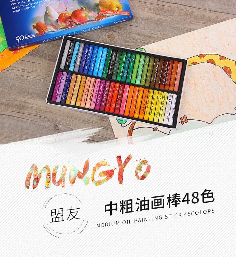 Cute Art Supplies Crayons 50 Colors Soft Oil Pastels For Drawing Set Children Waxes Kids Gift Oil Painting Stick Painting Item