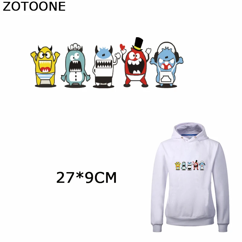 ZOTOONE мультфильм монстер патч для детей Одежда теплопередача Декор на футболке