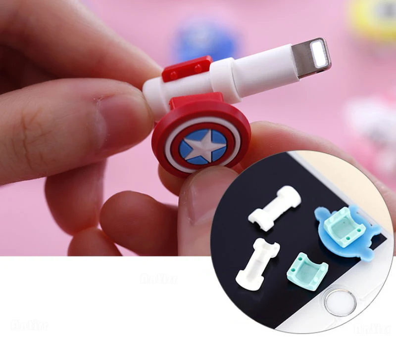 100 шт. милый мультяшный зарядный USB-кабель защитный чехол для шнура наушников