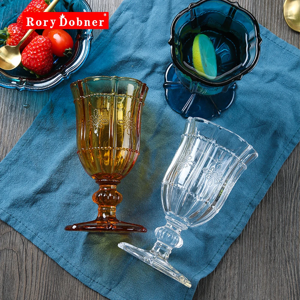 Хрустальные бокалы европейские бессвинцовые с тиснением для вина шампанского