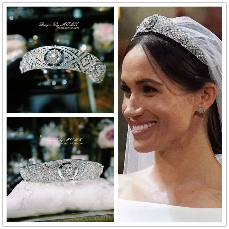 Lindo Markle Meghan Da Tiara Da Coroa de Noiva Acessorios Do Cabelo Do Casamento Cabelo Das Mulheres