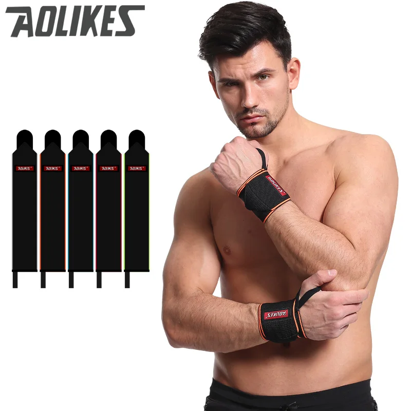 AOLIKES 2 шт./партия, спортивные повязки на запястье, ремешок для поддержки запястья, обертывание, растяжение рук, браслет для восстановления, для велоспорта, тенниса, тренажерного зала, аксессуары