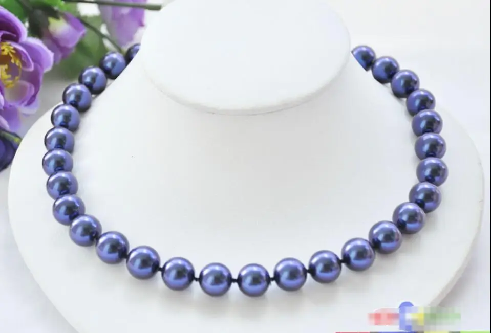 Free shipping hot sale Women Bridal Wedding Jewelry &gt&gt17&quot 12mm stone-blue SOUTH SEA SHELL PEARL NECKLACE | Украшения и