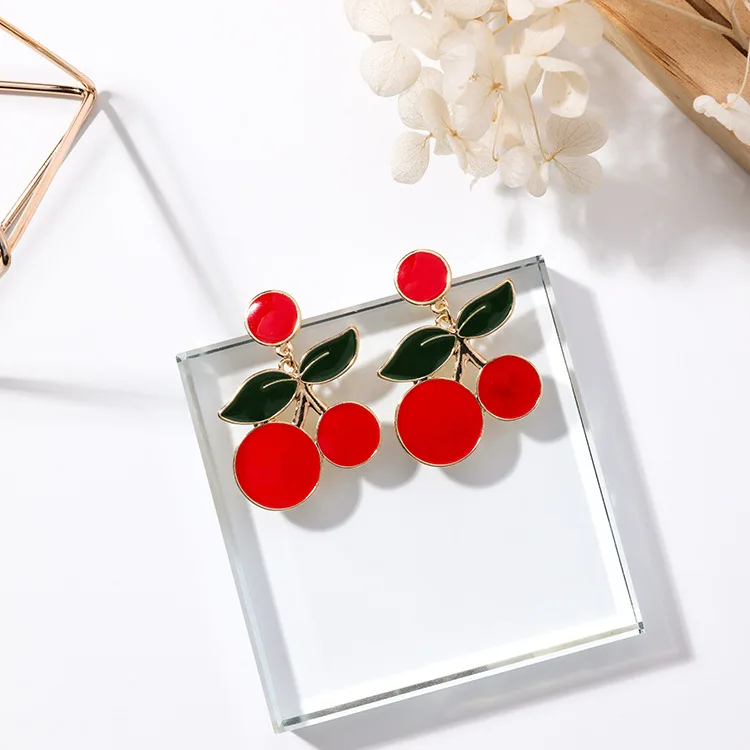 Yanglin Новая мода кактус клубника Cherry серьги фрукты и завод для Для женщин девочек