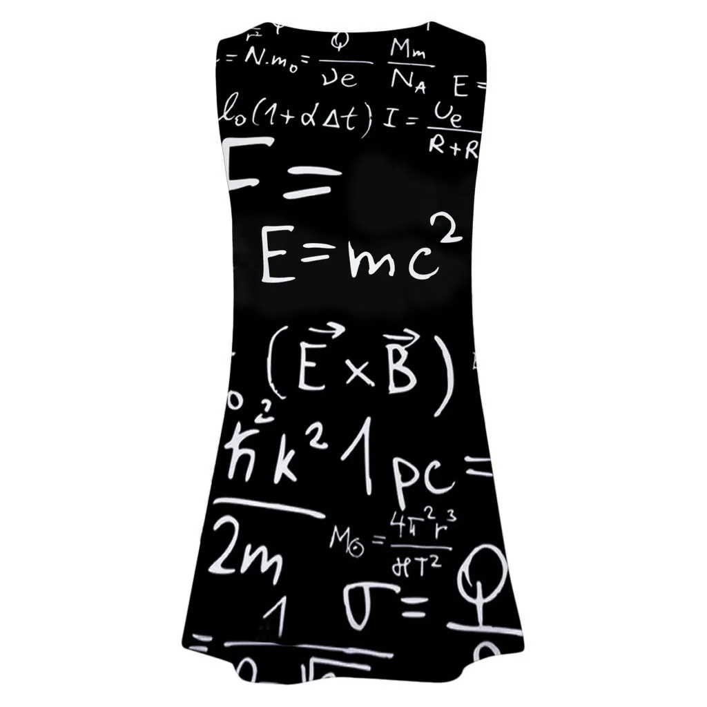 Женское летнее платье из хлопка повседневное короткое без рукавов с круглым