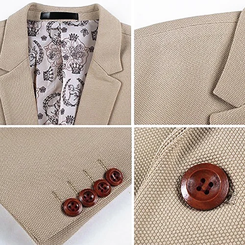 

Fashion Men Long Sleeve Slim Fit One Button Jacket Blazer Wedding Office Coat