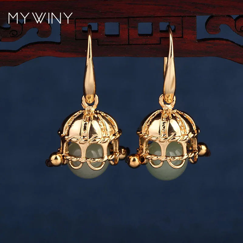 Серьги MYWINY с медной короной и природными камнями винтажная мода Модные