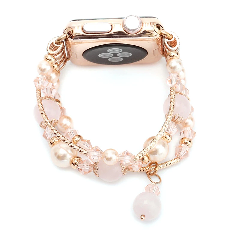 

Fashion Women Agate Beads Handmade Jewelry Bracelet for Apple Watch 38mm 42mm Band for iWatch 40mm 44mm Series 2 3 4 5 Bracelet