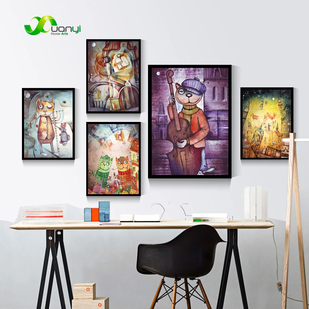 

1 Piece Poster Print Modern Nordic Cartoon Painting Home Decor Wall Pictures For Kids Room Nordic Cartoon Canvas Art Unframed