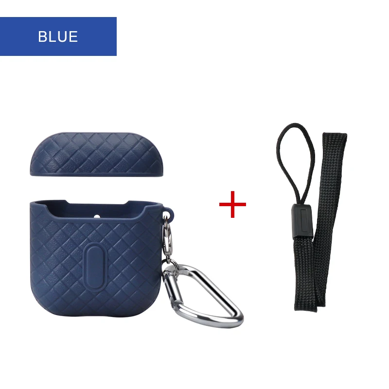 Dark blue IKSNAIL силиконовый чехол s для Airpods 1/2 защитный чехол для наушников для Apple, беспроводной Bluetooth Airpod 2 противоударный с крючком - Цвет: Dark blue