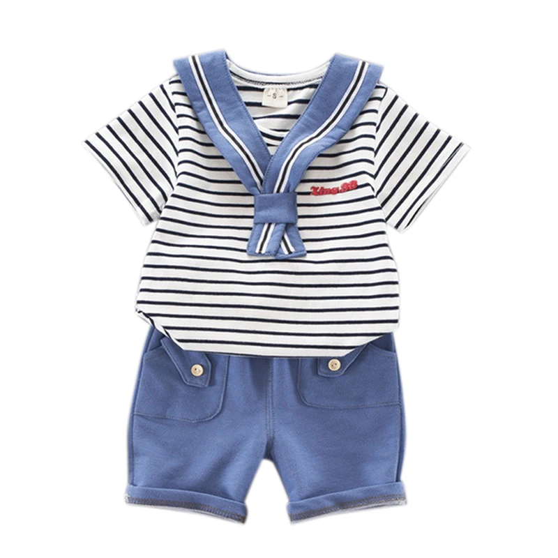 Children's CostumesBoys and Girls Small Naval Sailor Uniforms T-shirt Shorts Toddler Casual Outfits Sets | Детская одежда и