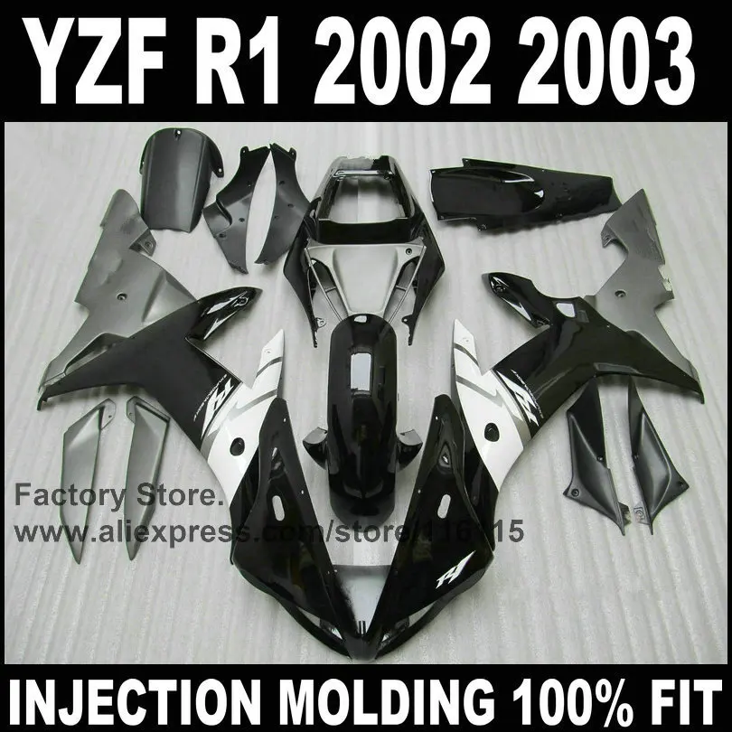 

MOTOMARTS пользовательские полный инжектор Обтекатели наборы для YAMAHA R1 2002 2003 YZF R1 02 03 черный белый мотоцикл обтекатель части