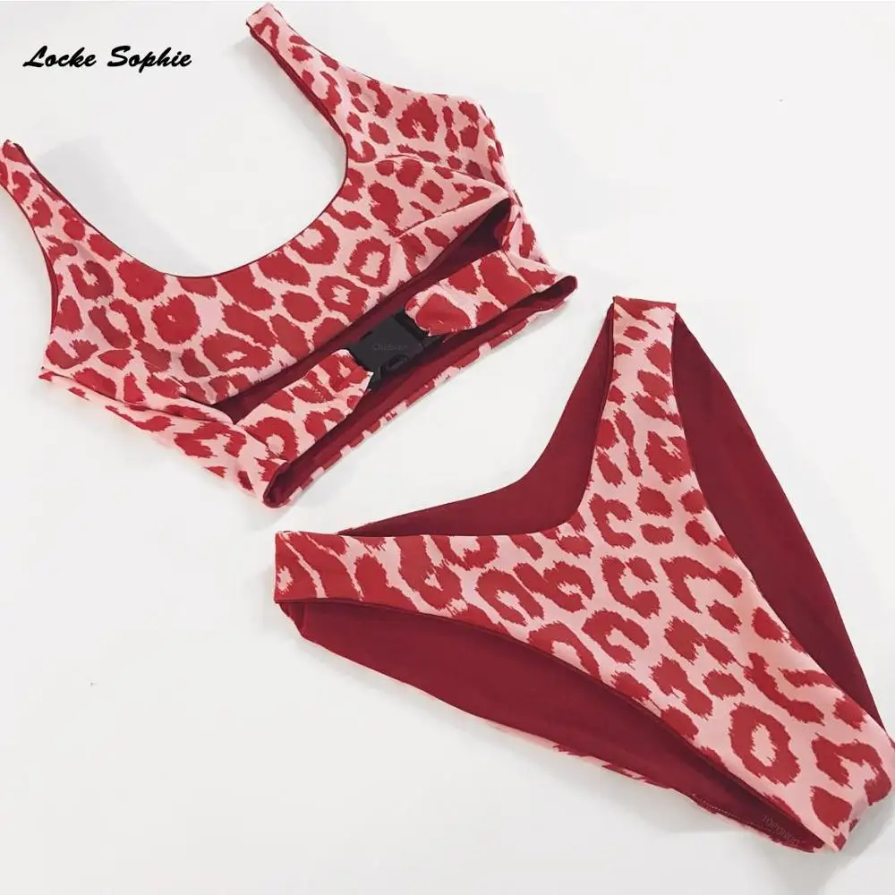 2 piece set women's Sexy tanks and shorts 2019 Summer cotton Splicing Leopard super bikini suits ladies Skinny suit twinset |