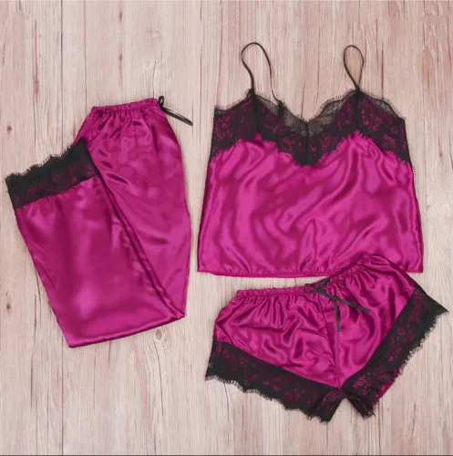 Женское нижнее белье babydoll сатиновое кружевное Сетчатое шорты для сна Пижама