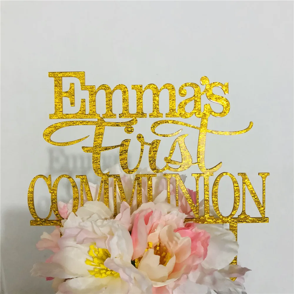 Персонализированный детский Топпер для торта на Первое причастие с именем заказ