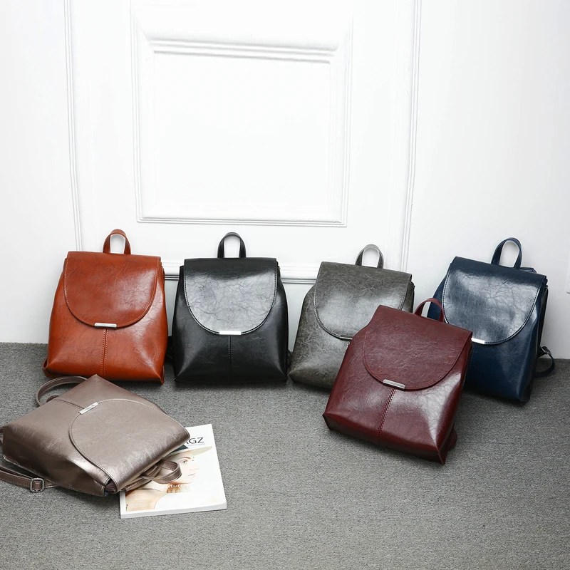 Leather Backpack Bags for Women 2019 Famous Brand Pu School Book Bag Large Capacity Laptop Teenager Girl and Ladies | Багаж и сумки