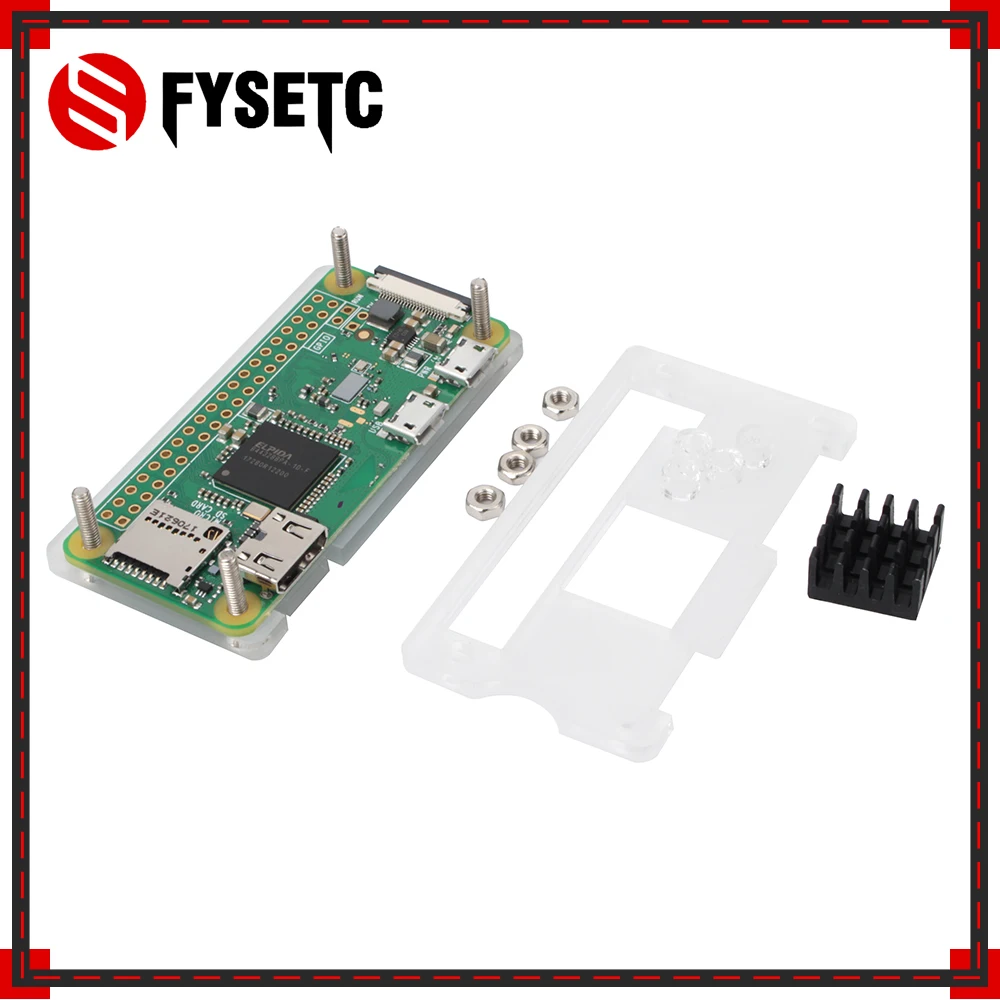 Raspberry Pi Zero W Case Acrylic + Black Aluminum Heat Sink Transparent Box compatible for V 1.3 Board | Компьютеры и офис