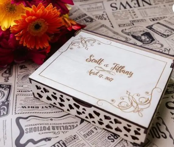 Персонализация имена дата деревянная Свадебная Классическая Гостевая книга