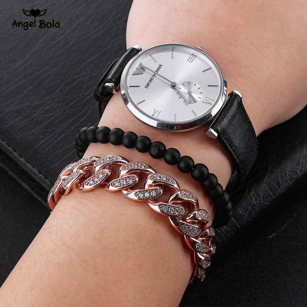 

Women Stainless Steel Bracelet AAA CZ Rose & Silver Color Buddha Bracelet & Bangle Male Accessory Gift Party Buddha Jewelry