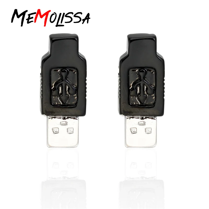 Мужские Запонки Для Манжет MeMolissa новый дизайн запонки из меди черные с USB-разъемом