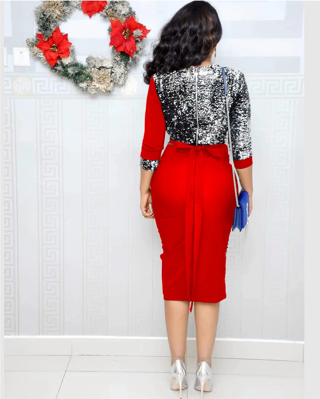 Fashion Office Lady Boho Maxi Woman Dress Solid V Neck Vintage Beach Dresses Long Sleeve Party Vestido