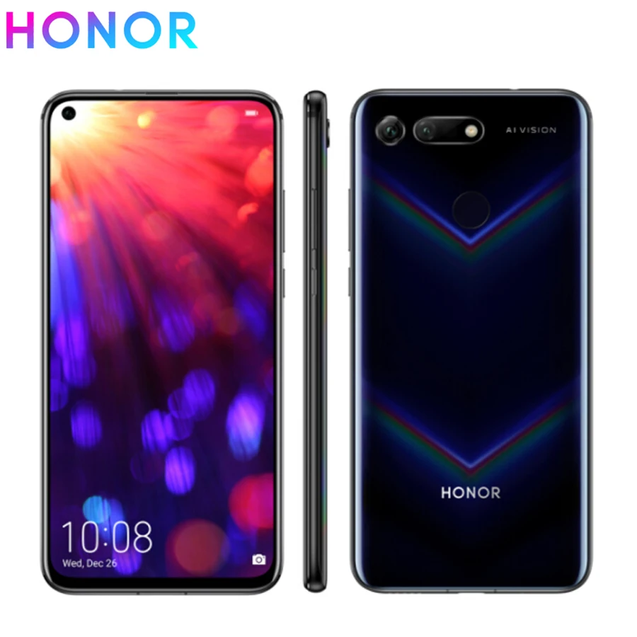 Новая глобальная версия honor V20 LTE мобильный телефон 8 RAM 256GB ROM 6 4 &quotKirin 980 OctaCore Andorid 9