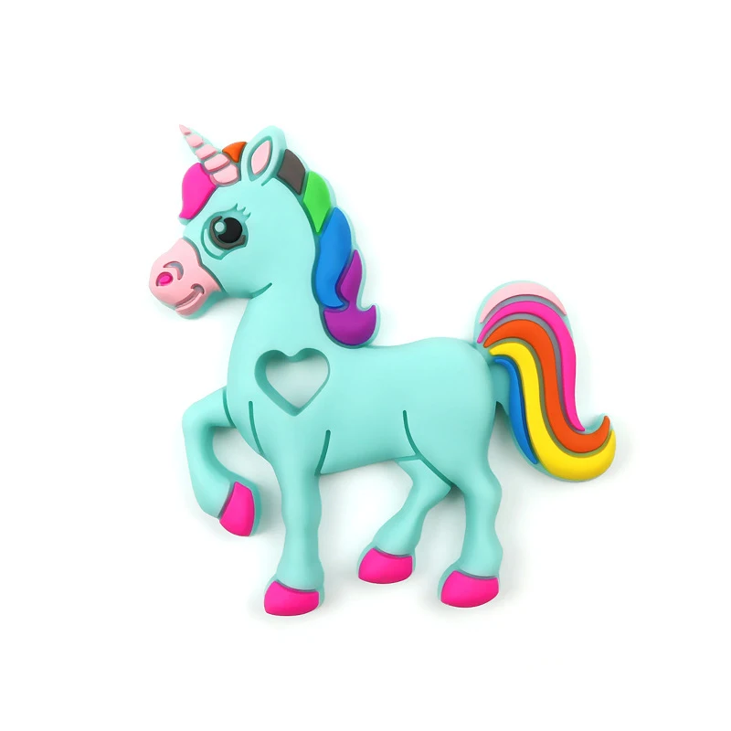 unicorn 05 LOFCA 1 шт. Прорезыватели для зубов мультфильм жидкий мороженое силиконовая подвеска-прорезыватель подвеска с кулоном в виде фигурки енота аксессуары детские игрушки-Жвачки DIY - Цвет: unicorn 05