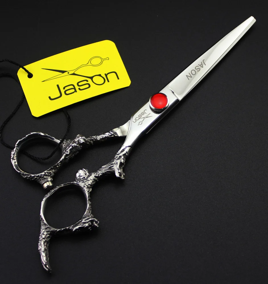 331# 6'' Brand Jason TOP QUALITY Hairdressing Scissors 440C Dragon Handle Barbers Cutting Thinning Shears Hair | Красота и