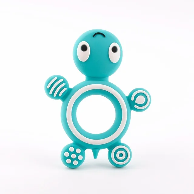 Turtle--Turquoise Силиконовые жевательные бусины, круглая звезда, шестиугольник, сердце, животное, прорезыватель, цепочка для соски, сделай сам, ожерелье, пластиковые клипсы, застежки, красочные, Bpa бесплатно - Цвет: Turtle--Turquoise