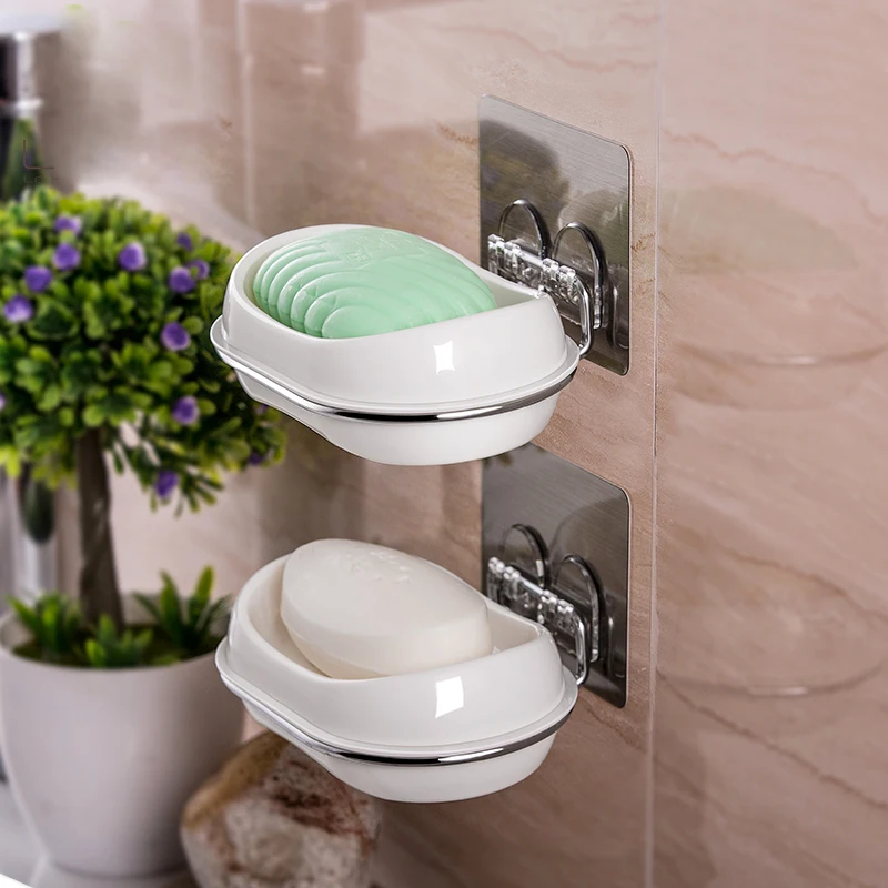ShuangQing Home Reside Creative suction cup bathroom without traces can drain soap holder box wall hanging SQ-5046 | Дом и сад