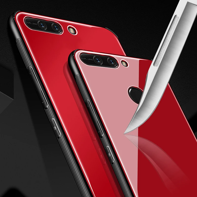 Чехол MAKAVO для Huawei Honor 8 Pro роскошная задняя крышка из закаленного стекла гибридный