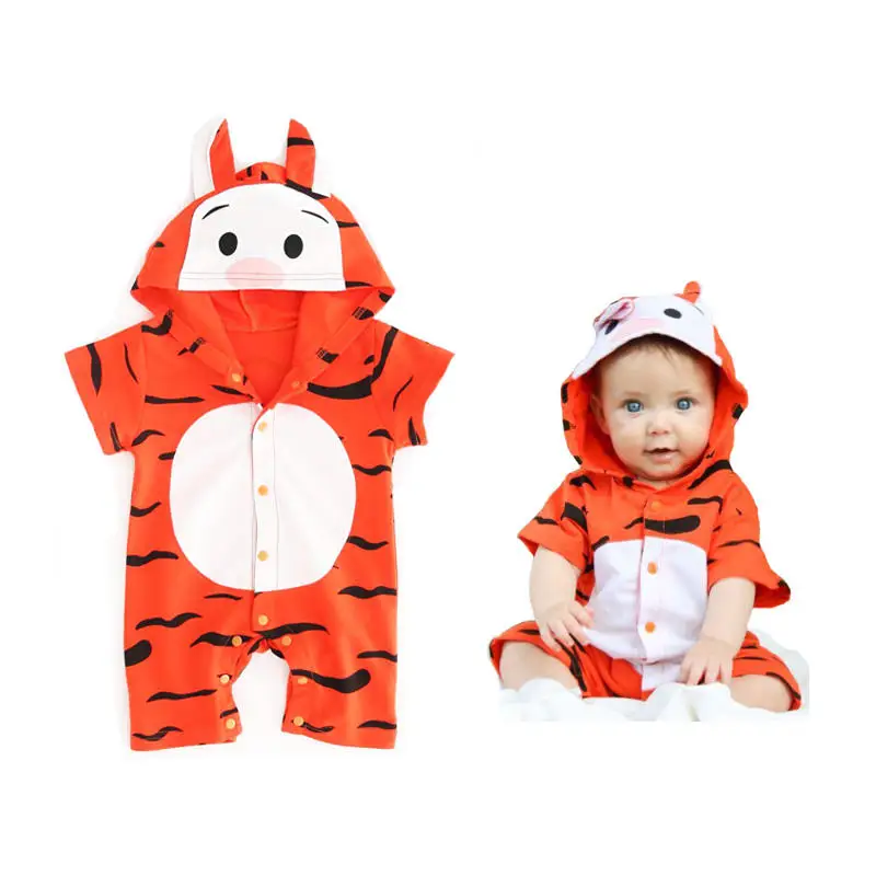 Мультяшный тигровый комбинезон для малышей летние хлопковые комбинезоны