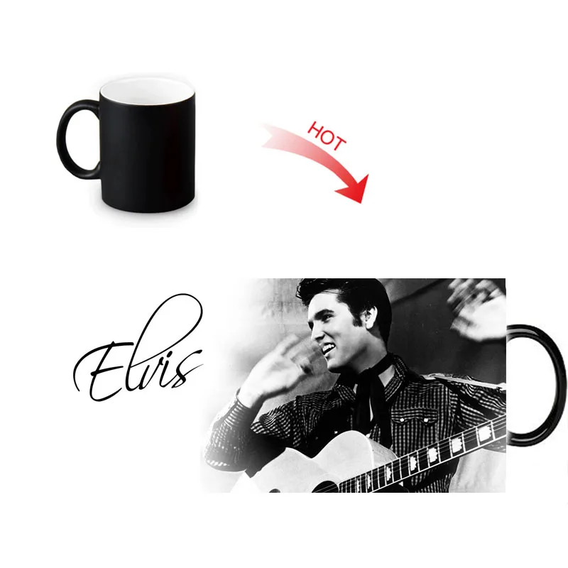 2 Elvis Presley забавная дорожная кружка с изменяющейся поверхностью 12 унций кофейная чашка для молока и чая новинка чашка для воды индивидуальный подарок на день рождения - Цвет: 2