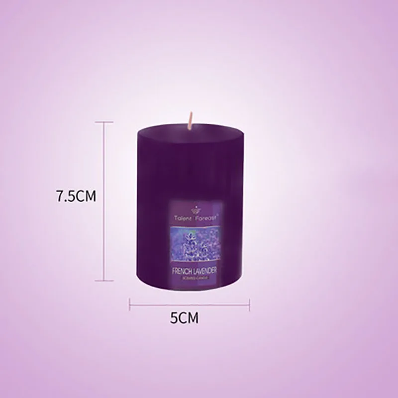 Plant Purple Lavender Wedding Candle Gift Romantic Pillar Birthday Candles Scented Tea Light Candels Home Decoration 30 - Цвет: 5 x 7.5cm 1 piece