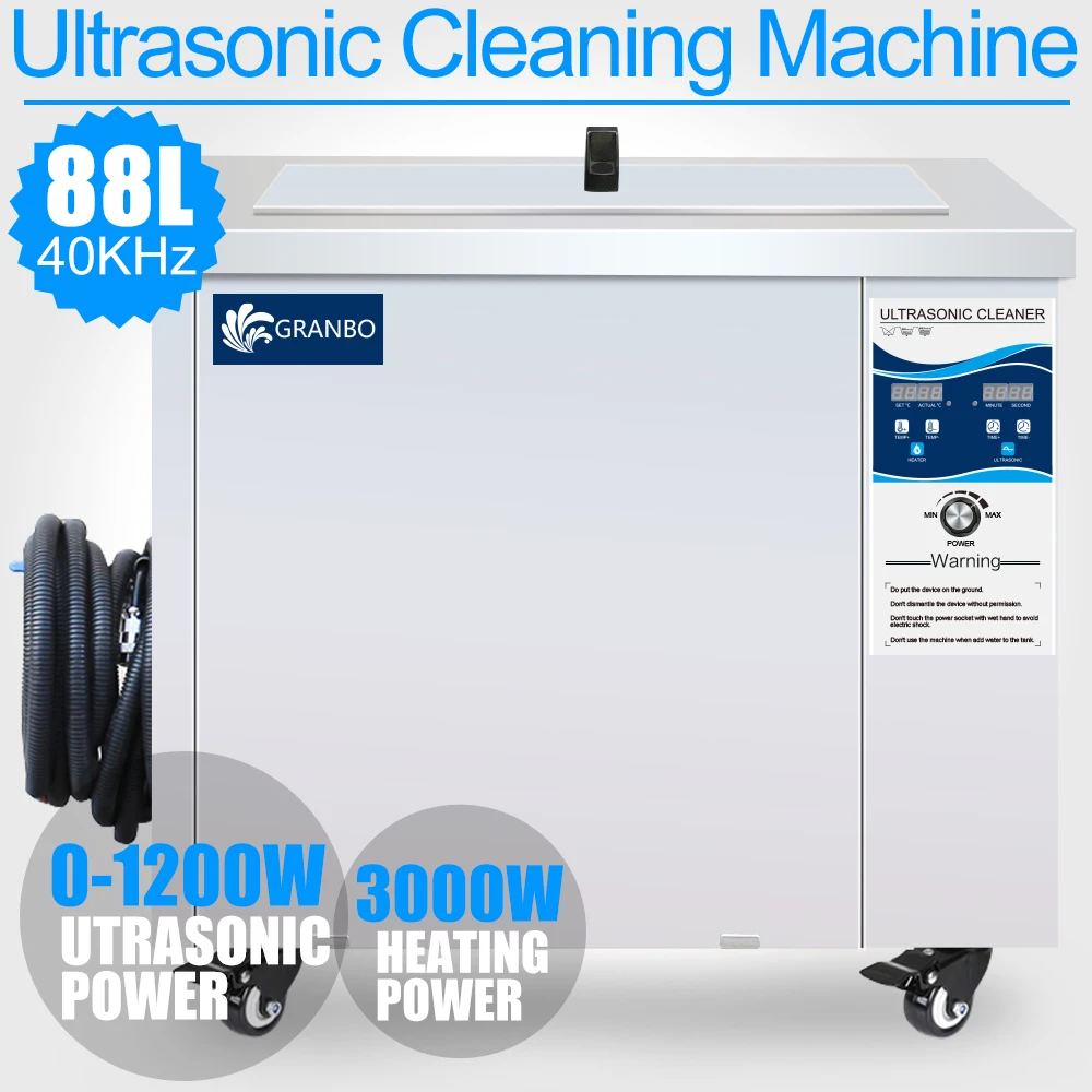 

Ultrasonic Cleaner 88L 1200W Adjustment 40KHZ Industrial Transducer Timer Heater Remove Oil Rust Cleaning Machine Car Hardware