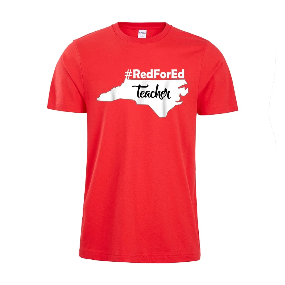 2018 RedForEd Учитель Рубашки Унисекс Смешно Tee Тренировки Shirt Футболку|Мужские