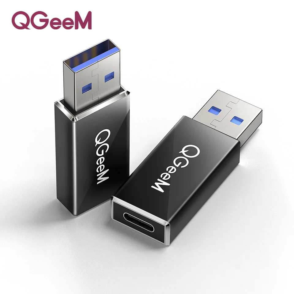 Black QGeeM USB 3,1 type C мама к USB 3,0 папа порт адаптер 10 Гбит/с type-A Разъем синхронизации данных адаптер Разъем для Macbook Google - Цвет: Black