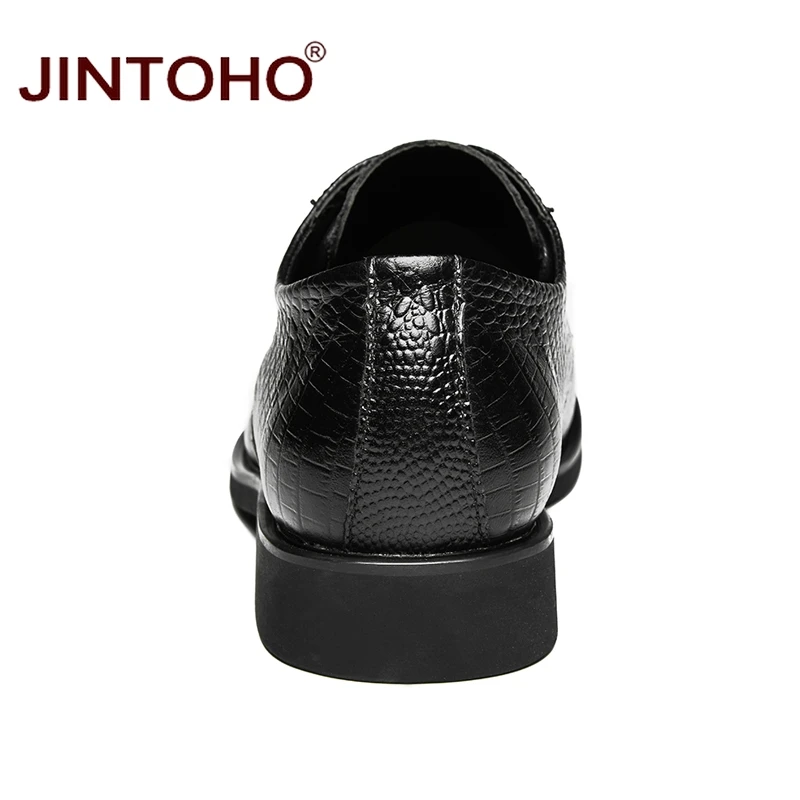 Туфли JINTOHO мужские из натуральной кожи Повседневная модная брендовая кожаная