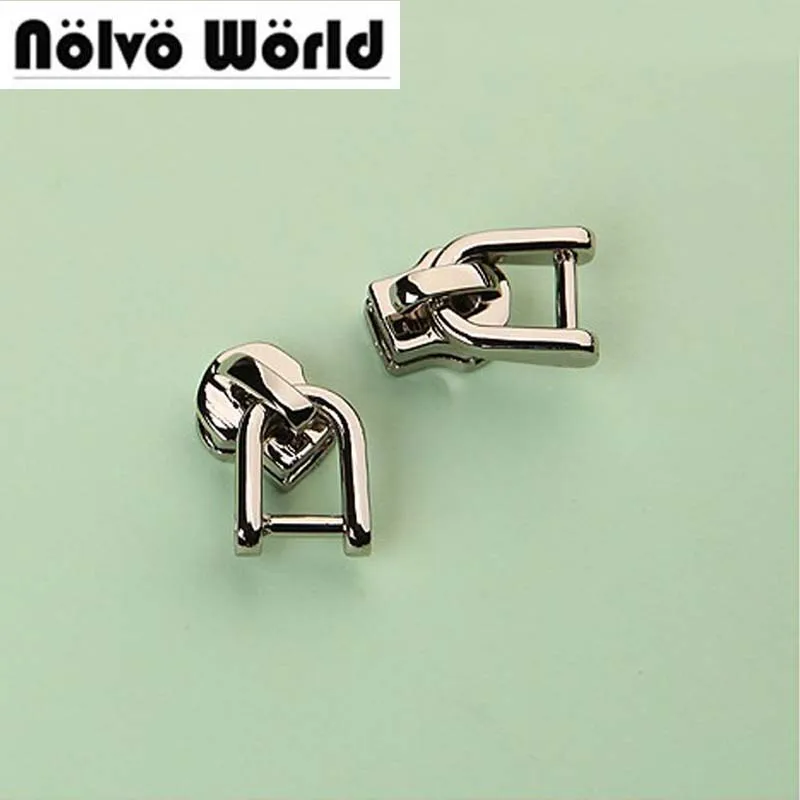 100 комплектов серебристого цвета #5 металлическая головка на молнии с зубцами + 1/4